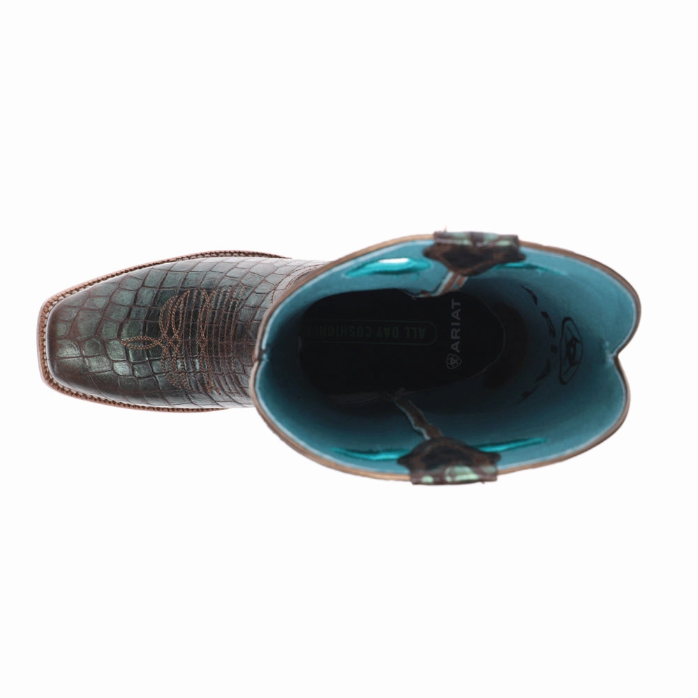 Futurity Boon Croc Snip Toe Pull On Cowboy Boots Comfortable Boots