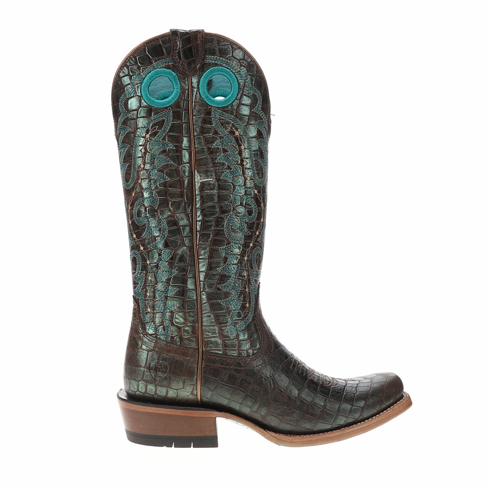 Rain Proof Futurity Boon Croc Snip Toe Pull On Cowboy Boots