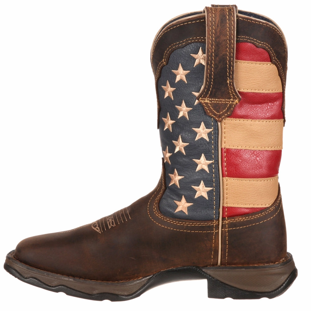 Lady Rebel Patriotic Square Toe Cowboy Boots Comfort Lining Remote Hiking