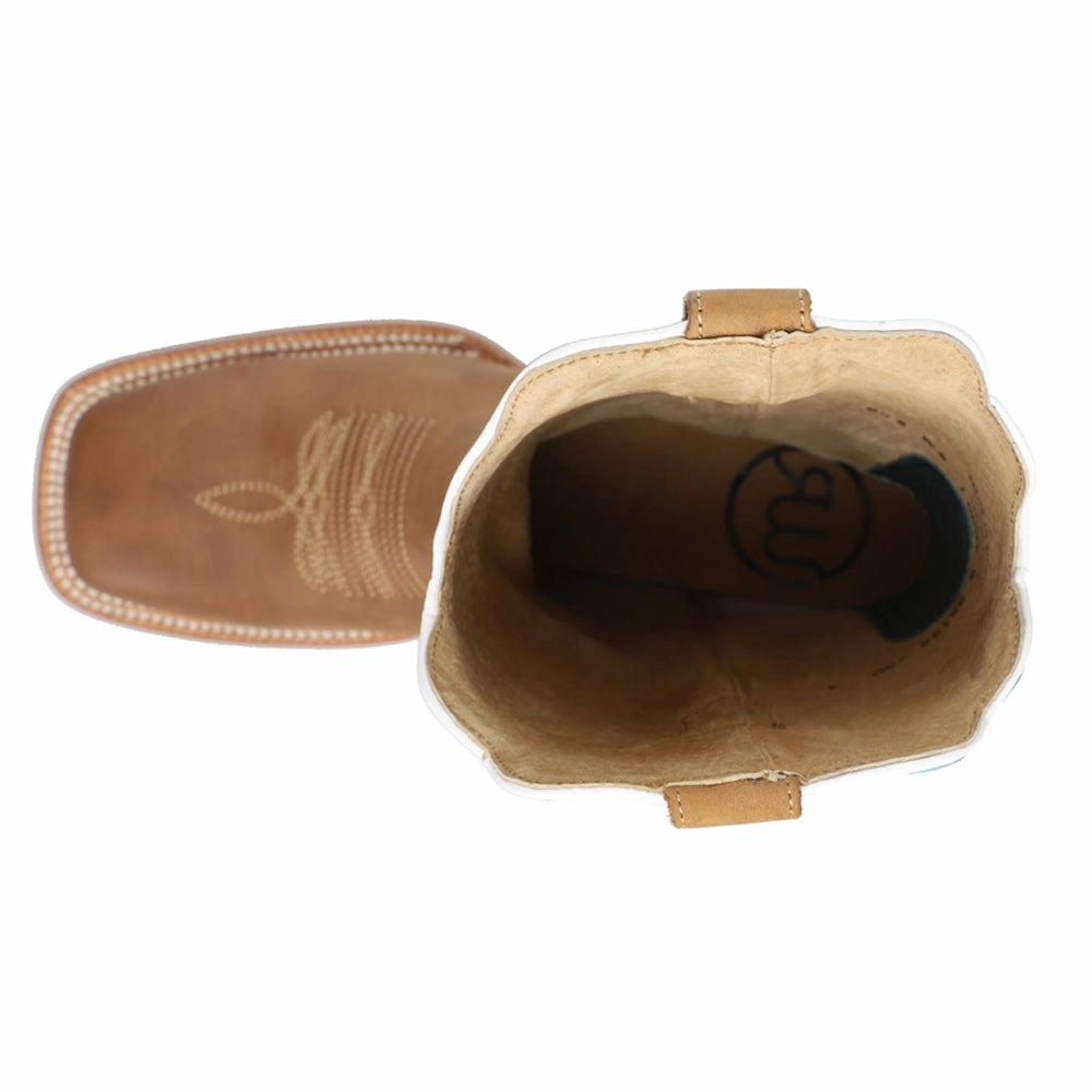 Goat Embroidered Wide Square Toe Cowboy Boots Stylish Look