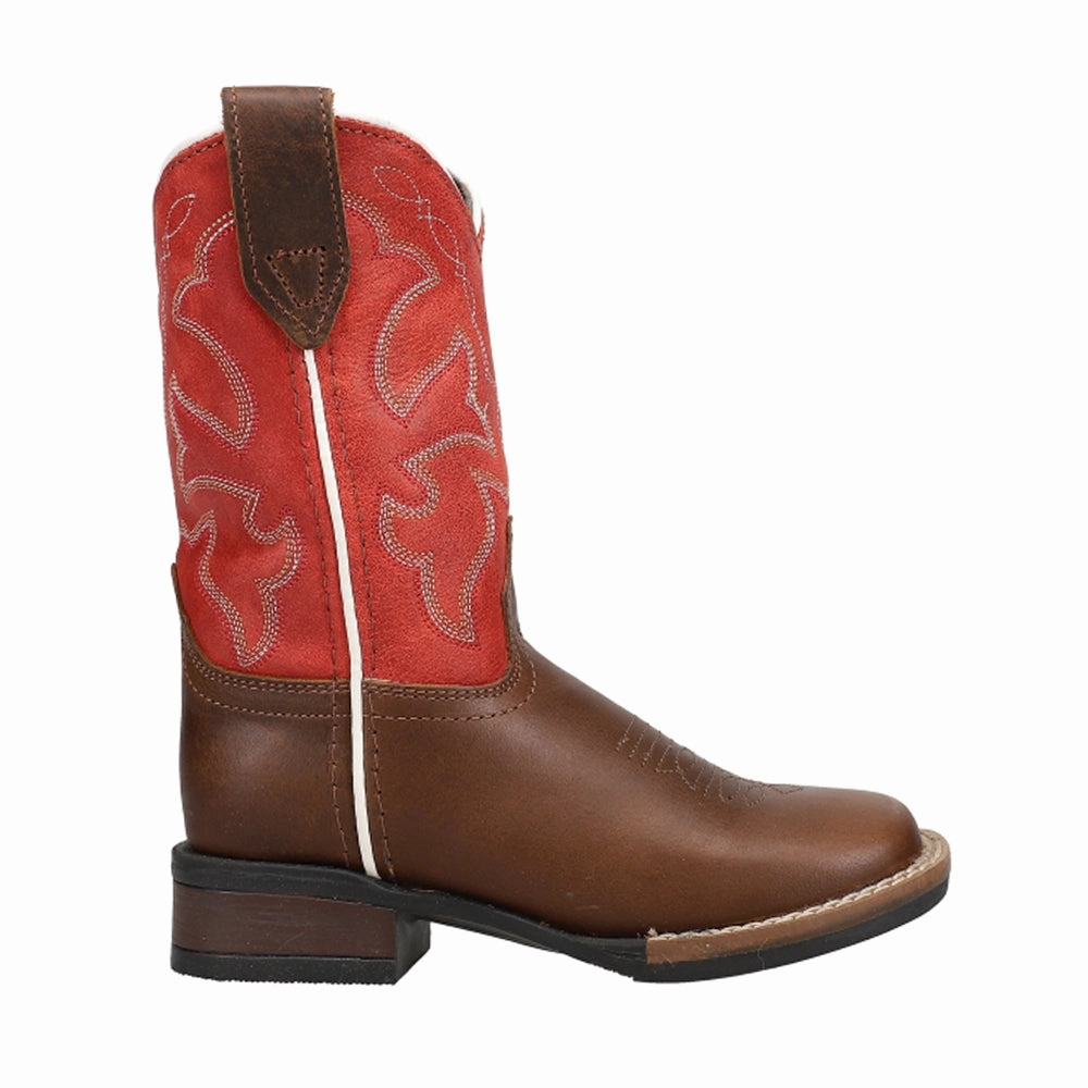 Monterey Embroidered Square Toe Cowboy Boots (Youth) Thermal Core Snowy Path