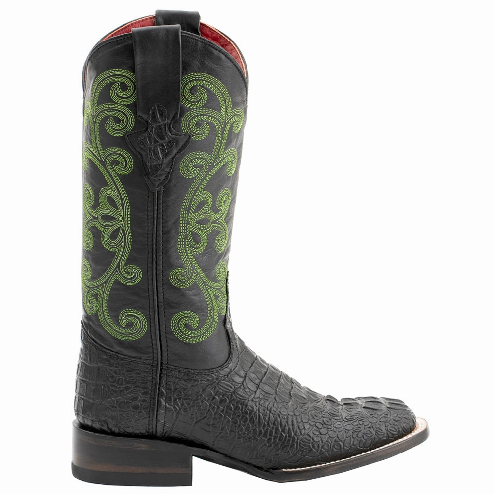 Rugged Built Winter Walker Stampede Croco Print Square Toe Cowboy Boots