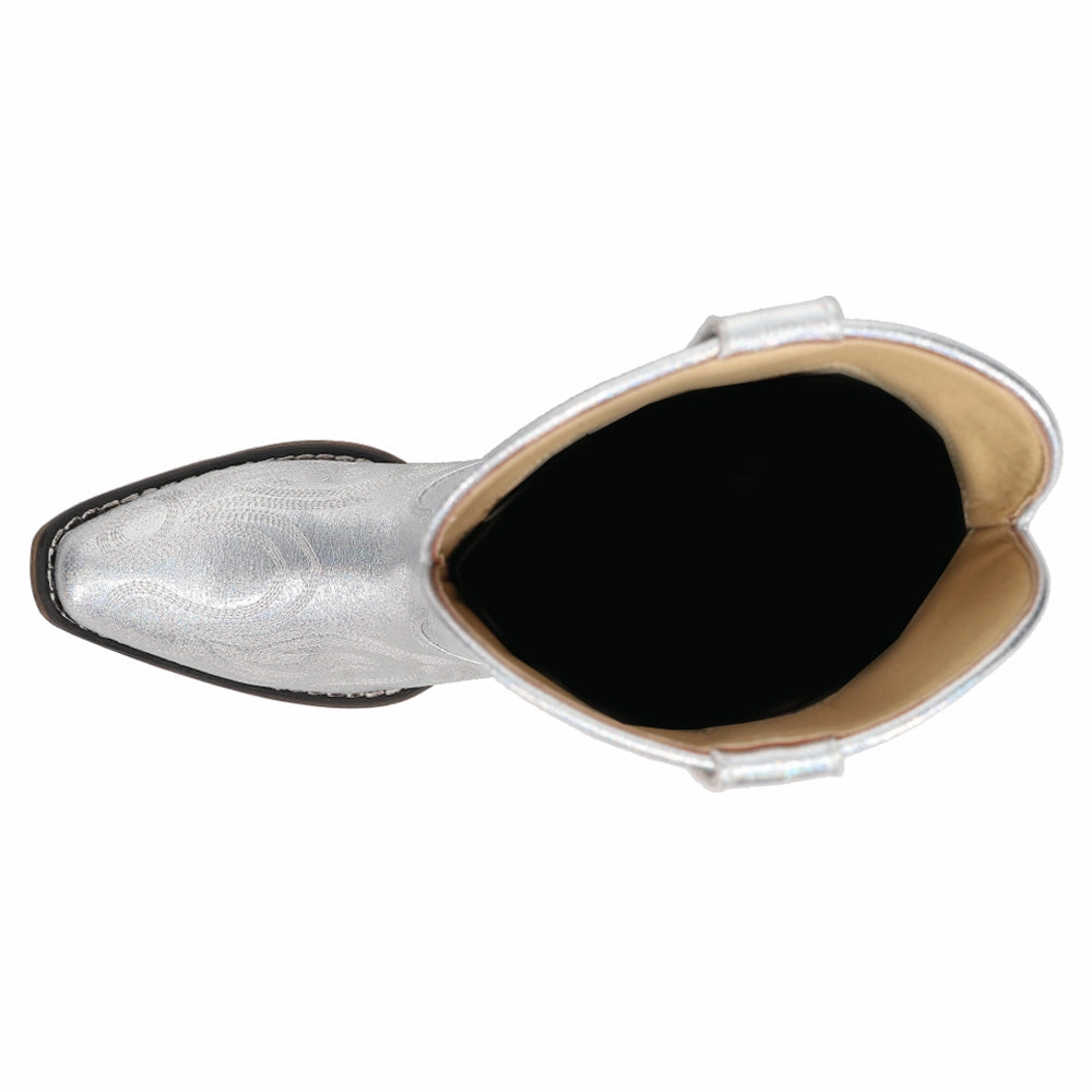 Quilt Soft Insulated Functional Minimalist Riley Metallic Embroidered Snip Toe Cowboy Boots