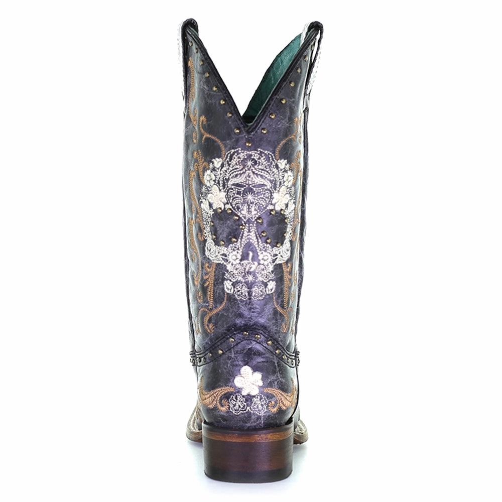 Durable Shell Active Nomad Floral Embroidered Studded Snip Toe Cowboy Boots