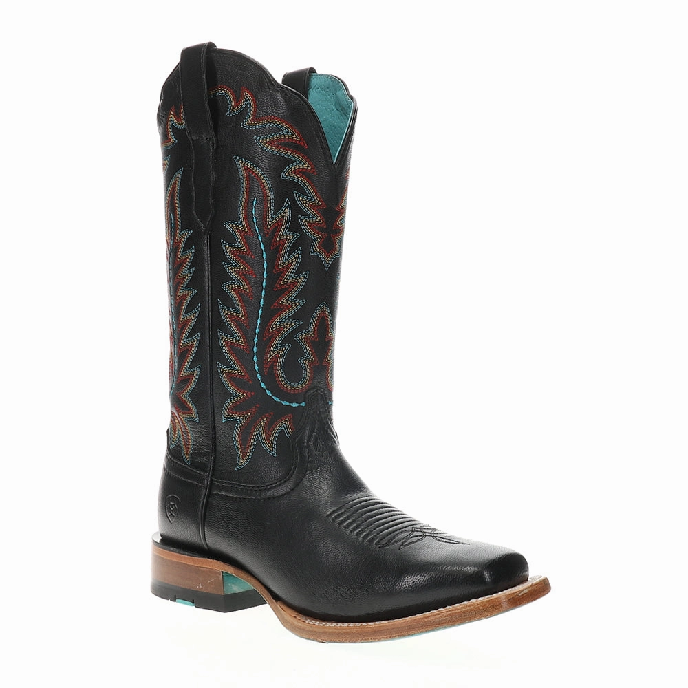 Frontier Tilly Embroidered Square Toe Pull On Cowboy Boots Snow Explorer