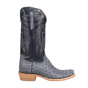 athletes' Full Quill Ostrich Embroidered Square Toe Cowboy Boots