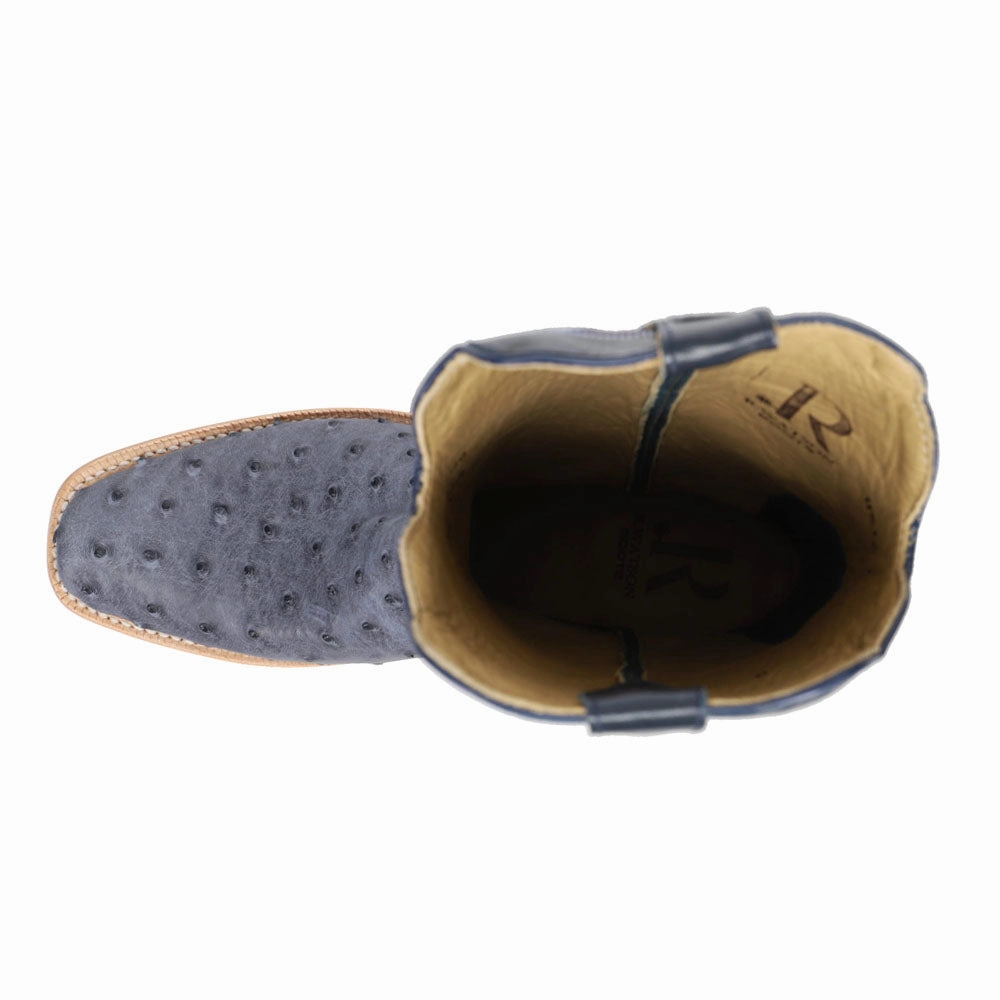 Adjustable lacing Unique Sole Full Quill Ostrich Embroidered Square Toe Cowboy Boots