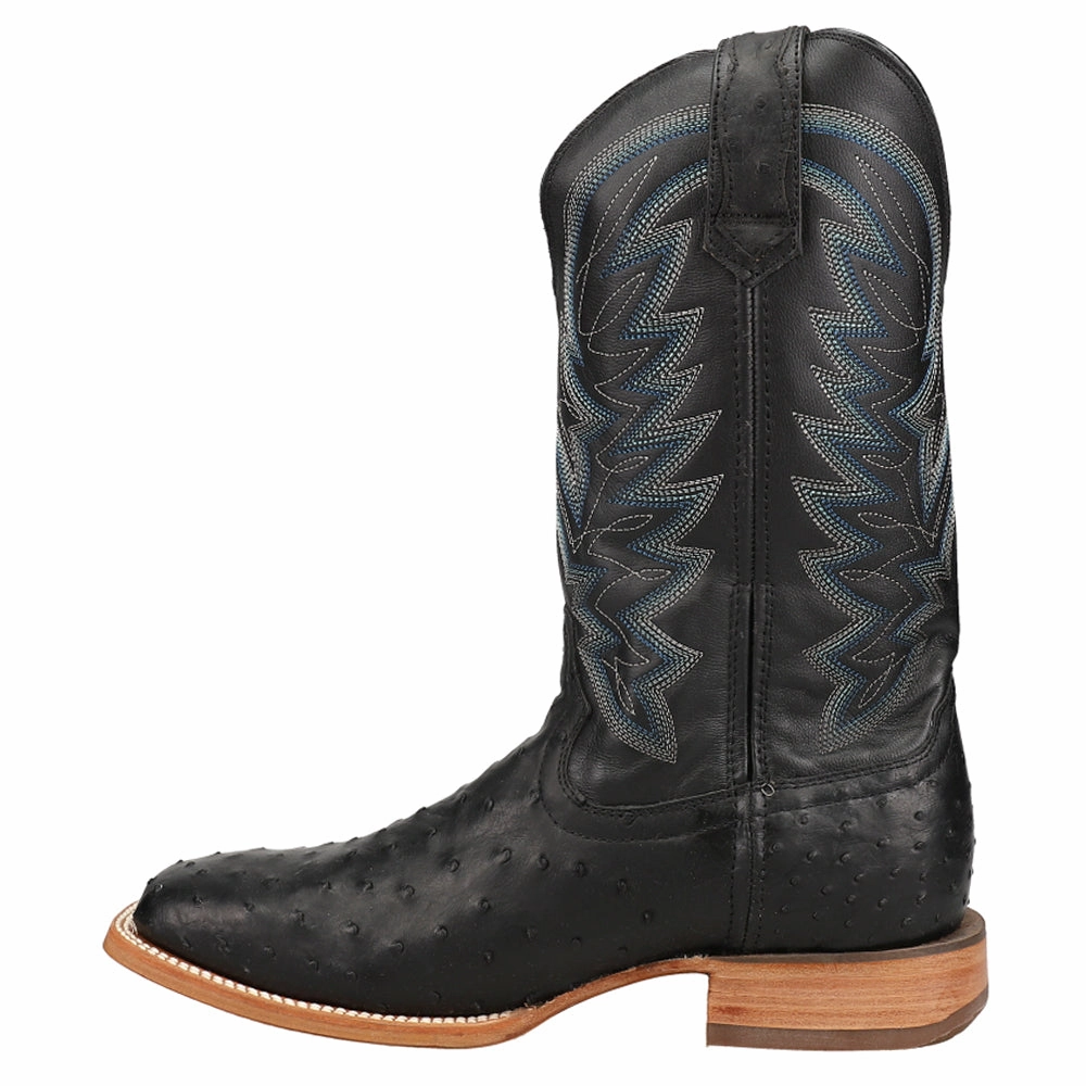 Full Quill Ostrich Embroidered Square Toe Pull On Cowboy Boots Characteristic Recycled fabric