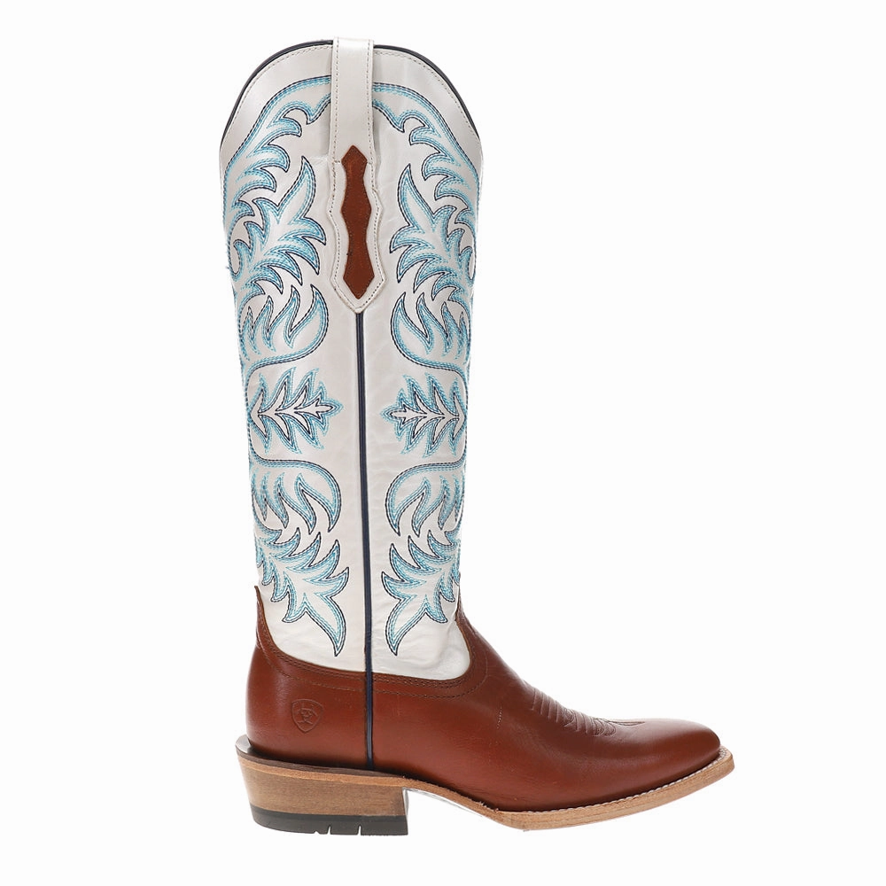 Futurity Blanche Embroidered Square Toe Pull On Cowboy Boots Hydrophobic Upper