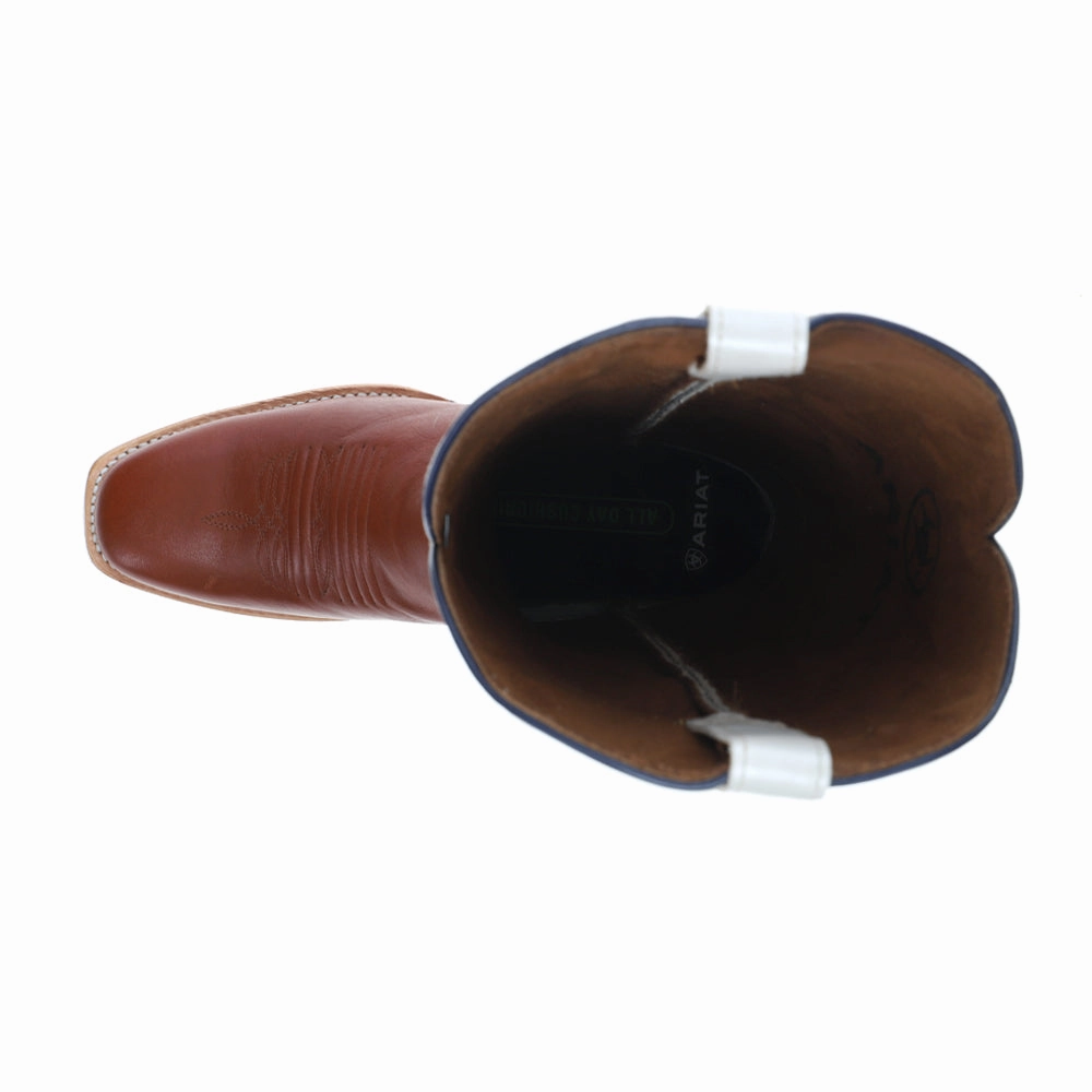 Futurity Blanche Embroidered Square Toe Pull On Cowboy Boots Cold Trek