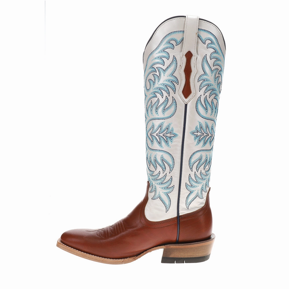 Futurity Blanche Embroidered Square Toe Pull On Cowboy Boots soft fit Nature Lover