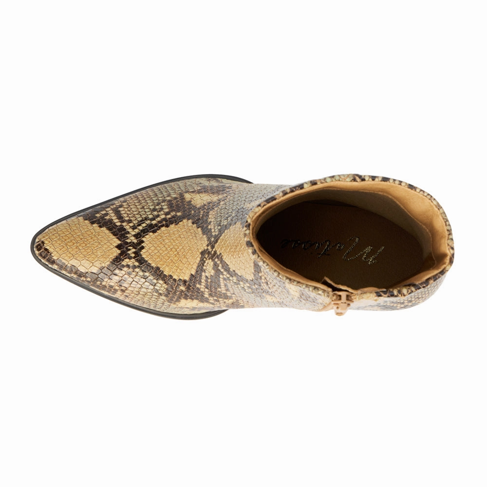 Gabbie Snake Pointed Toe Zippered Booties Versatile Footwear