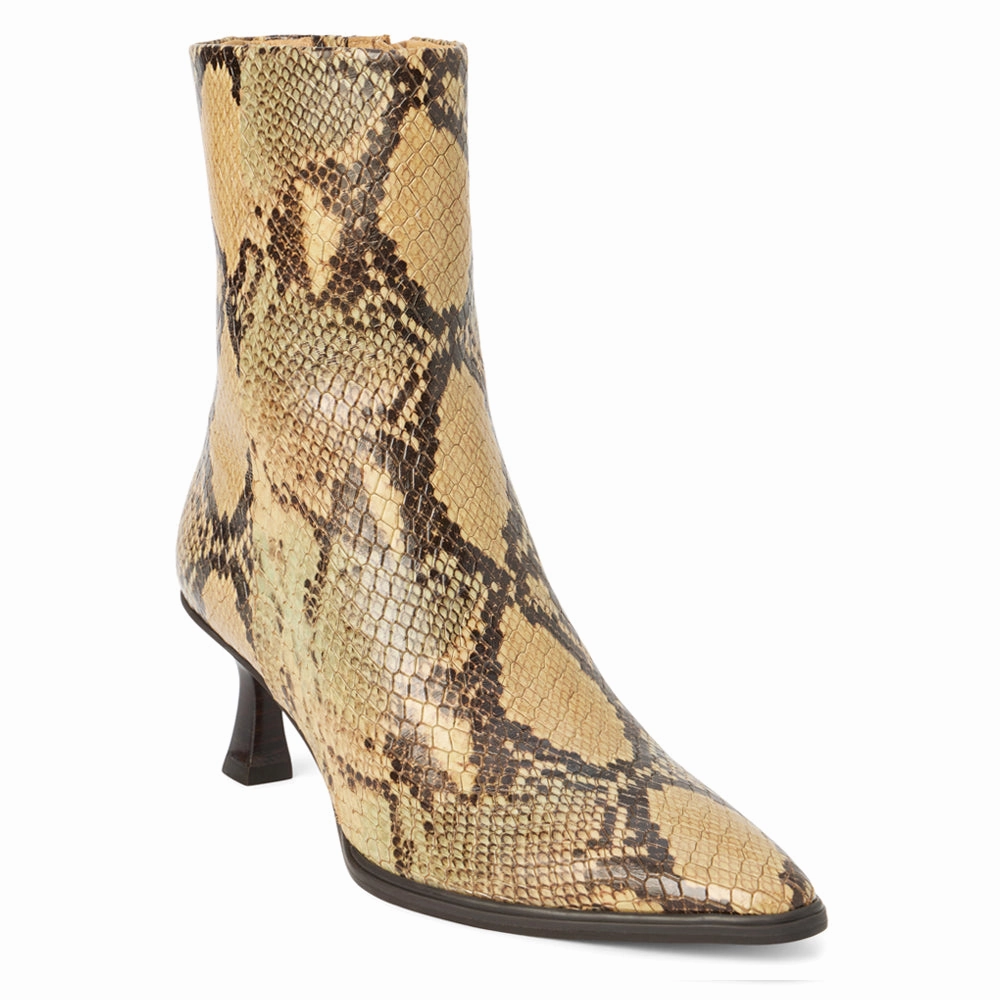Rugged Built Work Commute Weekend Trek Gabbie Snake Pointed Toe Zippered Booties