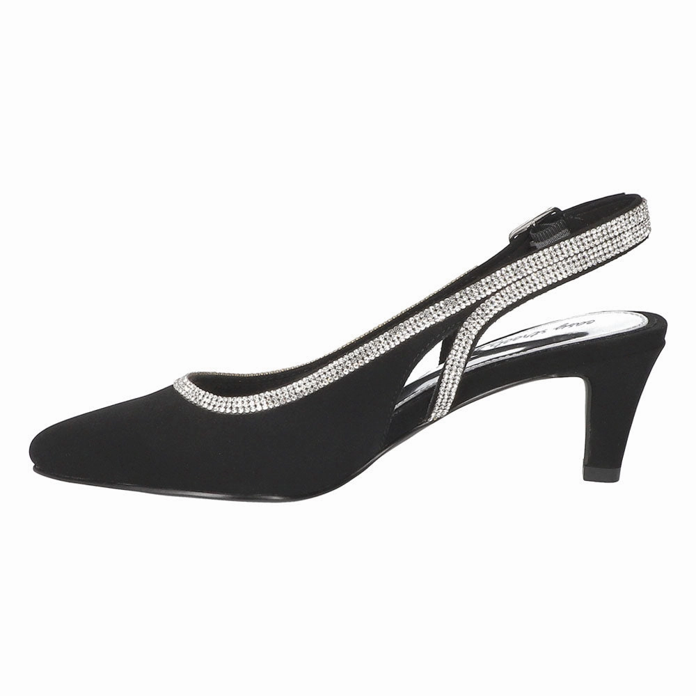 Gloss Shine Urban Routine Glisten Rhinestone Pointed Toe Slingback Pumps