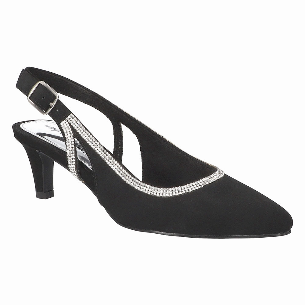 Versatile Boots Glisten Rhinestone Pointed Toe Slingback Pumps