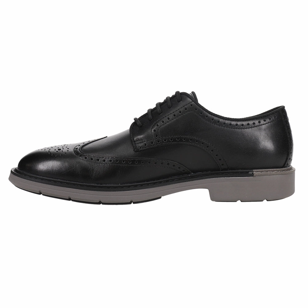 Go To Wing Oxford Wingtip Dress Shoes Elastic Lacing Square Toe