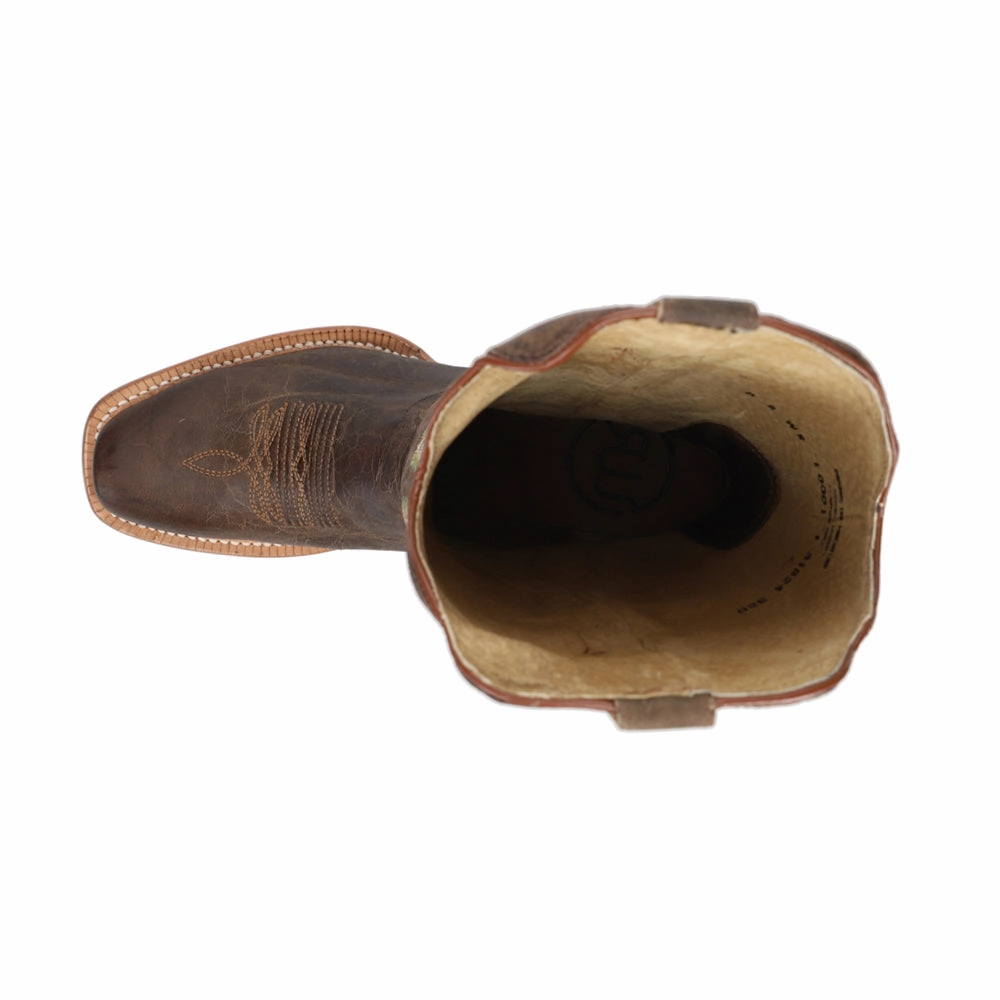 Goat Embroidered Narrow Square Toe Cowboy Boots Anti-Slip Function