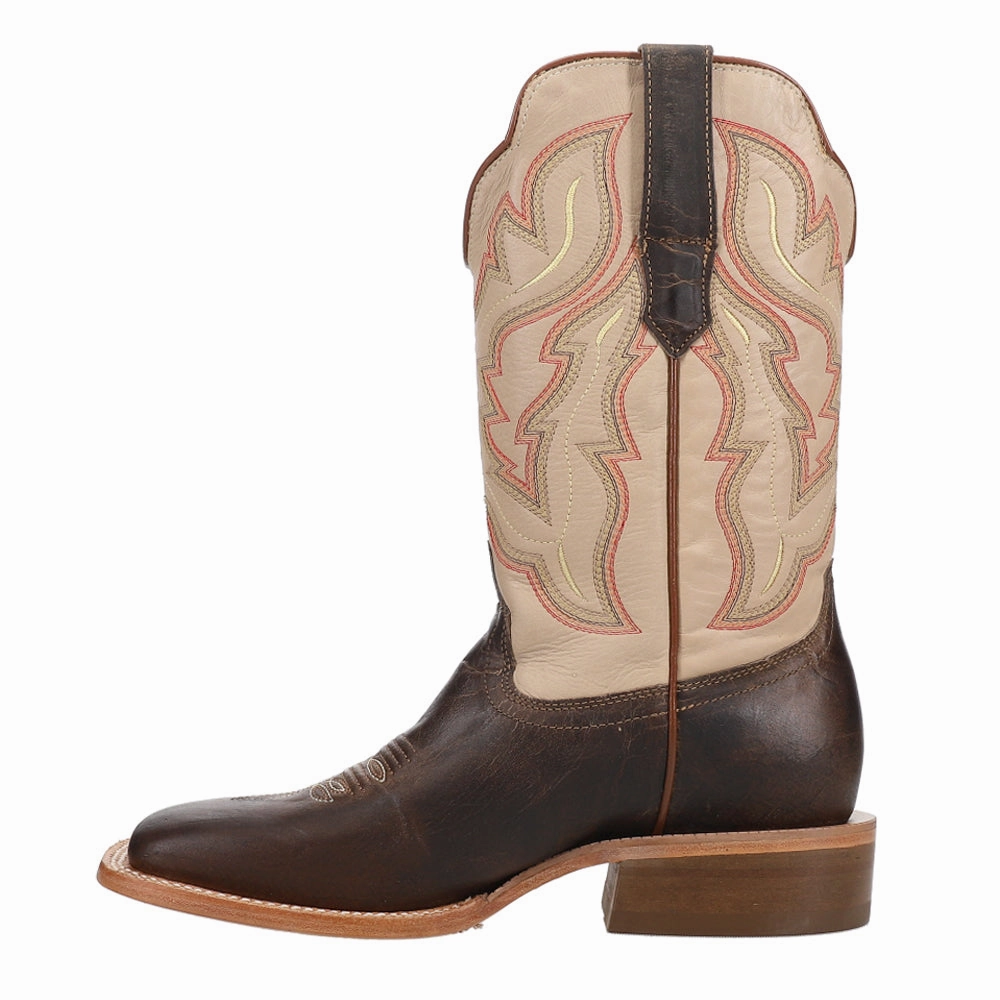 Goat Embroidered Wide Square Toe Cowboy Boots mesh material Stable Support Weekend Camping