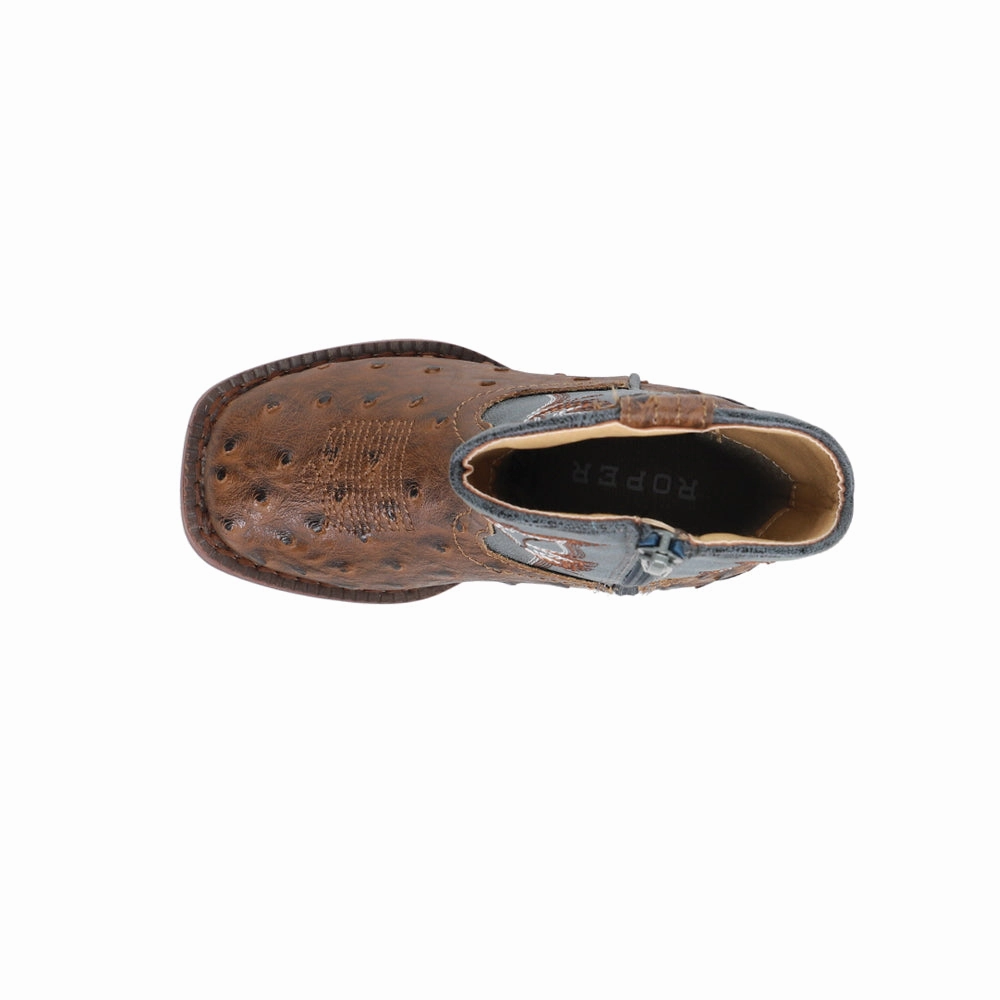 Grippy Outsole Mountain Hike Mud Resistant Backcountry Camper Bumps Square Toe Cowboy Boots (Toddler)