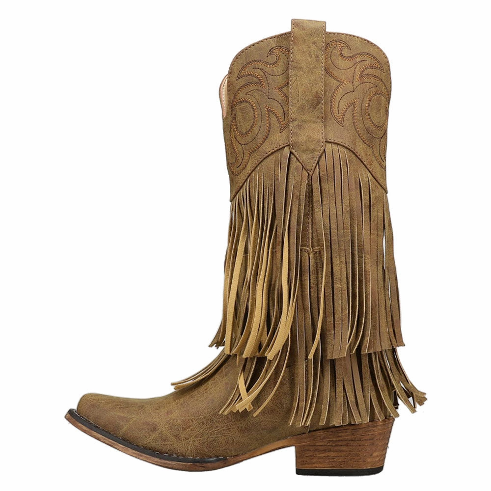 Stylish Protection Seamless Comfort Urban Traveler RickRack Embroidery Fringe Snip Toe Cowboy Boots
