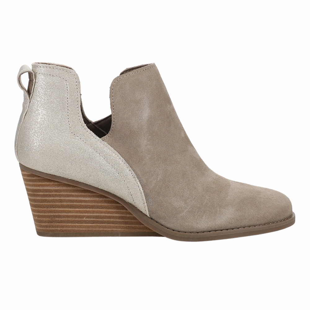 Multi-Purpose Gwen Metallic Round Toe Wedge Bootie