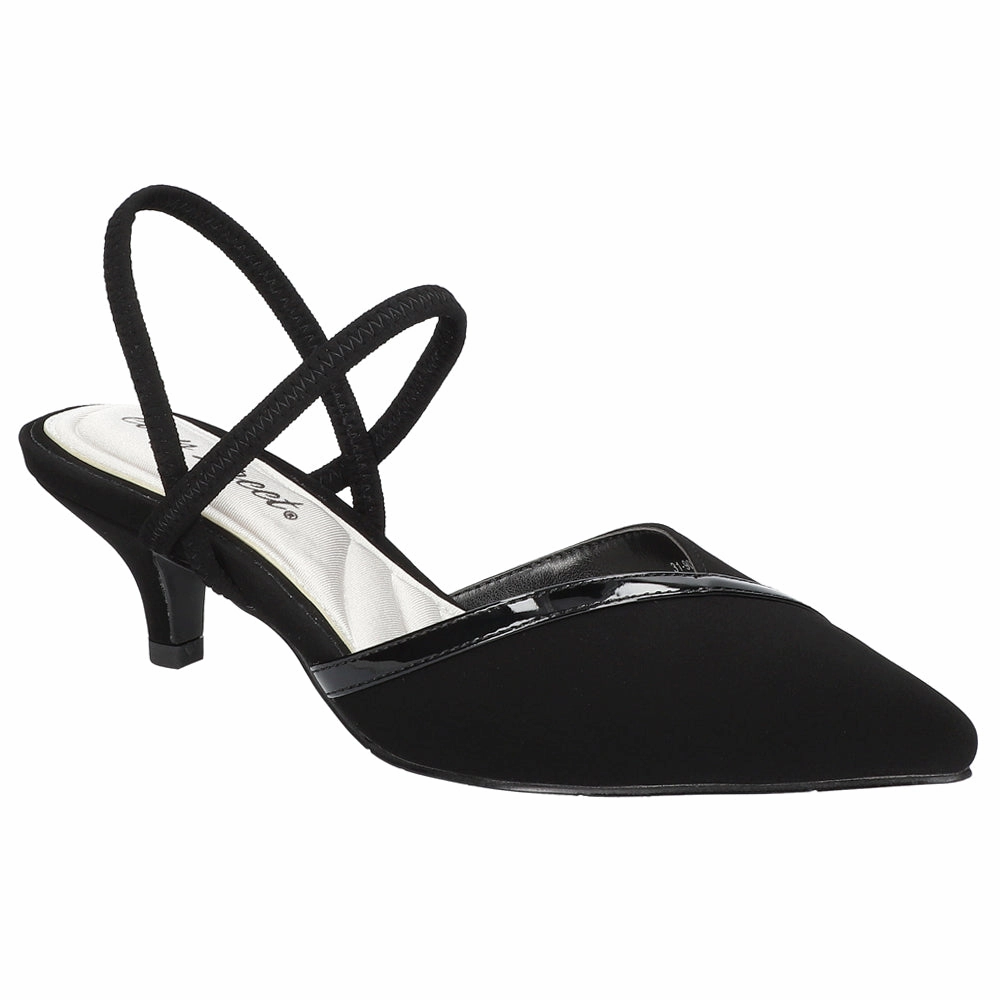 Unna Pointed Toe Kitten Heel Pumps Groom Side