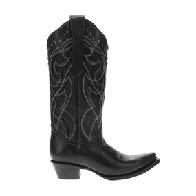Embroidered Tooled Inlay Snip Toe Cowboy Boots Comfort Ankle Support