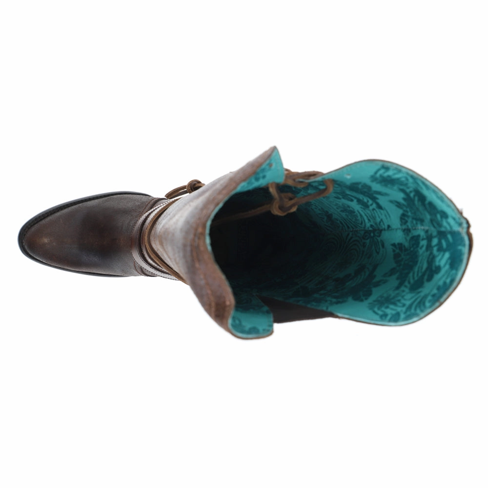 Quick Drying Ergonomic Shape Harness and Lace Tall Round Toe Zippered Cowboy Boots