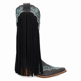 High Traction Outdoor Trek Stable Support Rainy Day Commuter Tequila Fringe Southwest Sunrise Snip Toe Cowboy Boots