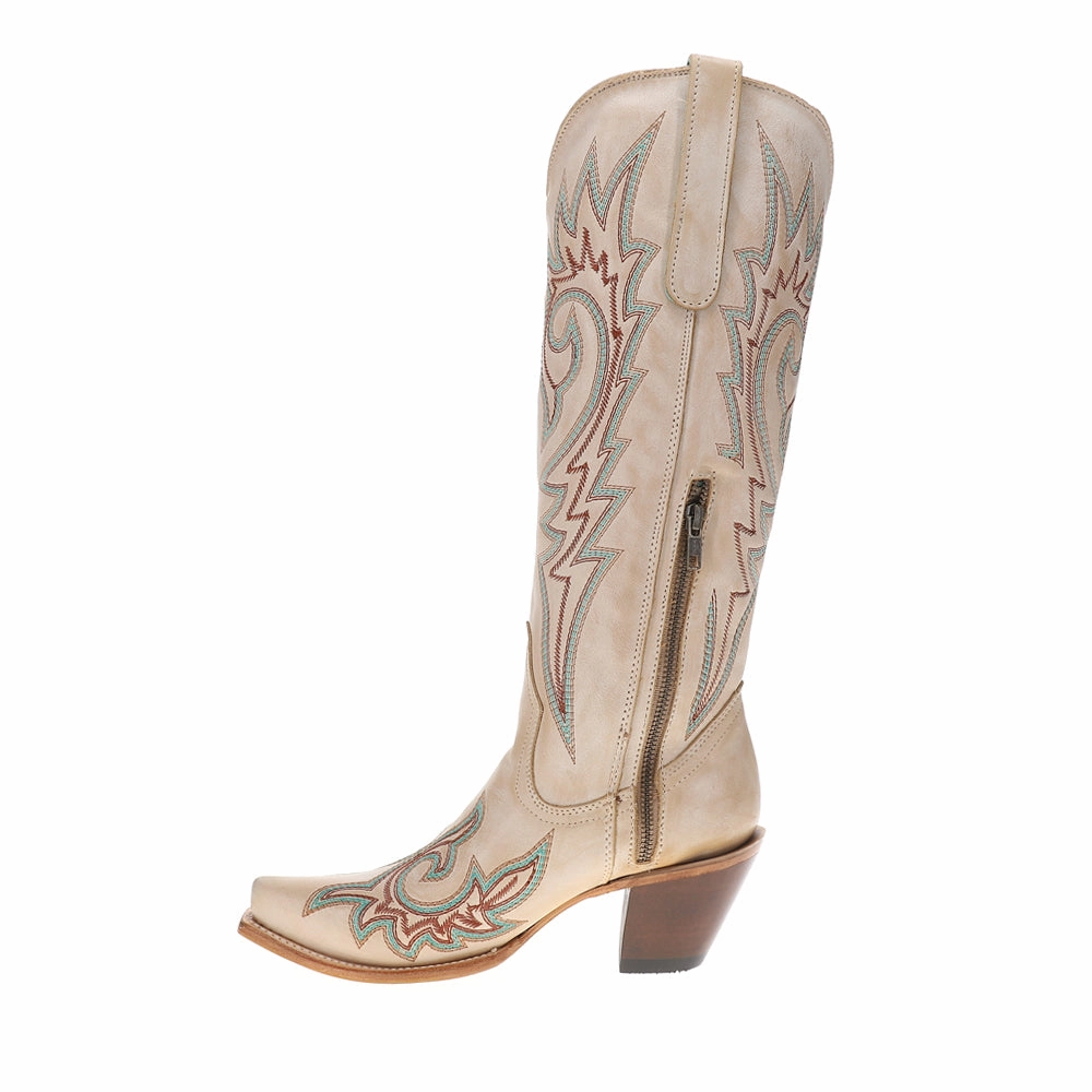 Embroidered Snip Toe Pull On Cowboy Boots Stable Support Nature Lover
