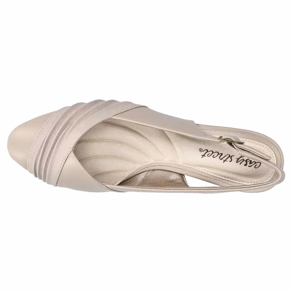 Bates Round Toe Slingback Pumps Square Toe Quiet Mode