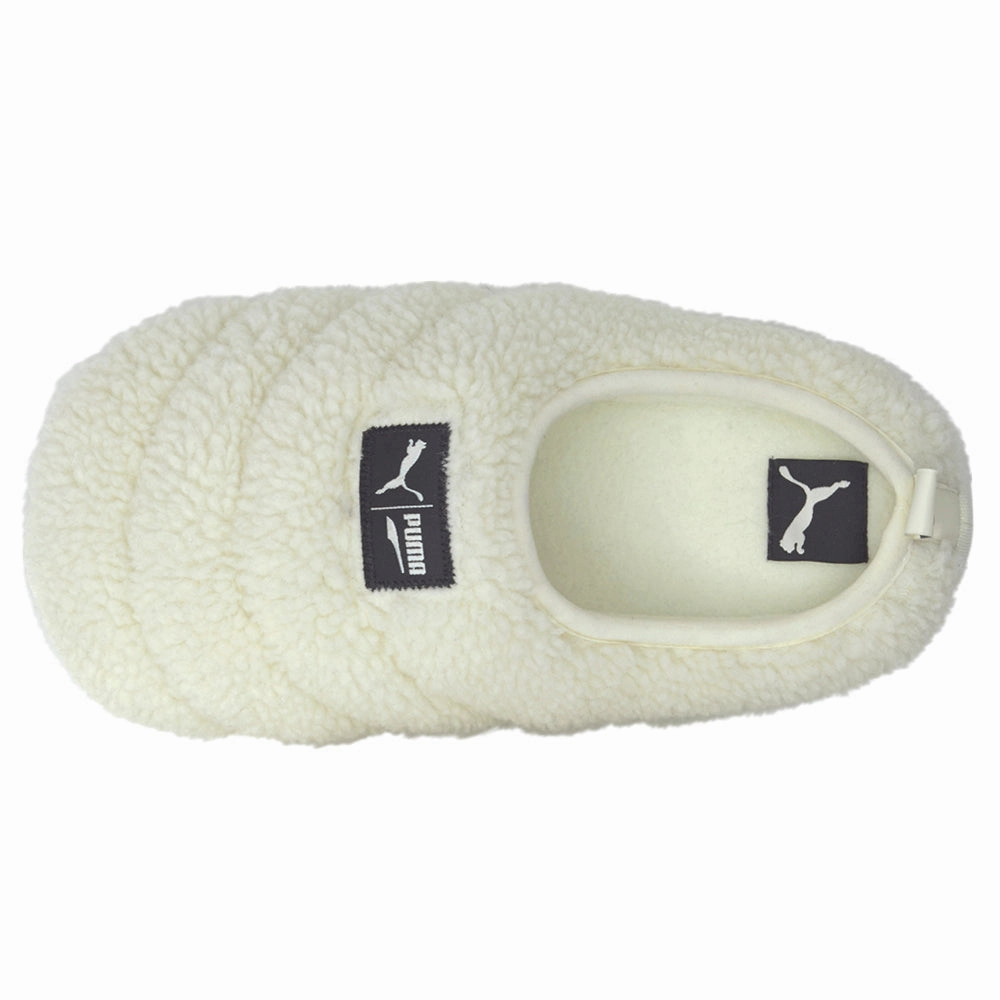 Cushioned Sherpa Logo Scuff Slippers