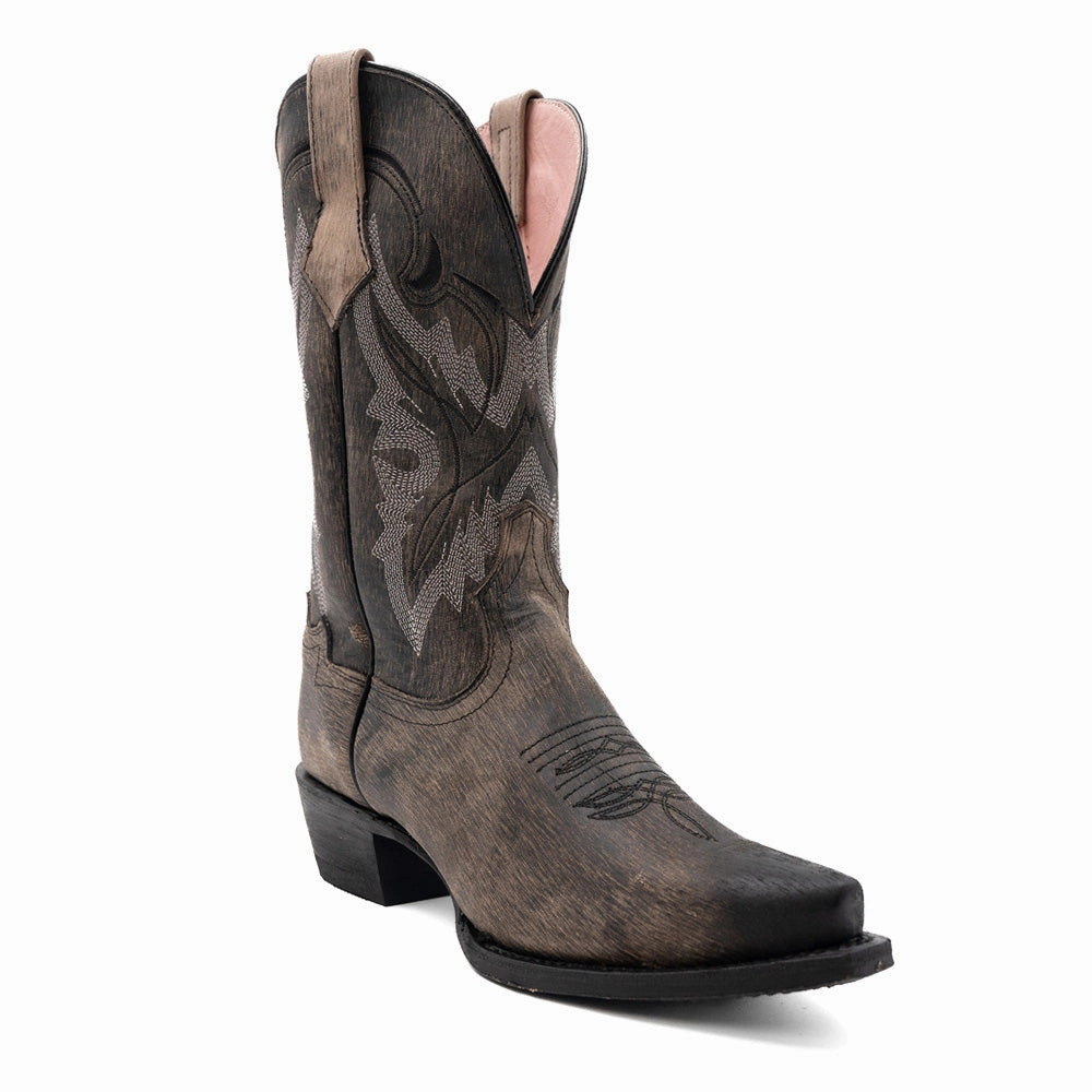 Holly Embroidered Snip Toe Pull On Cowboy Boots Waterproof Snow Trekker