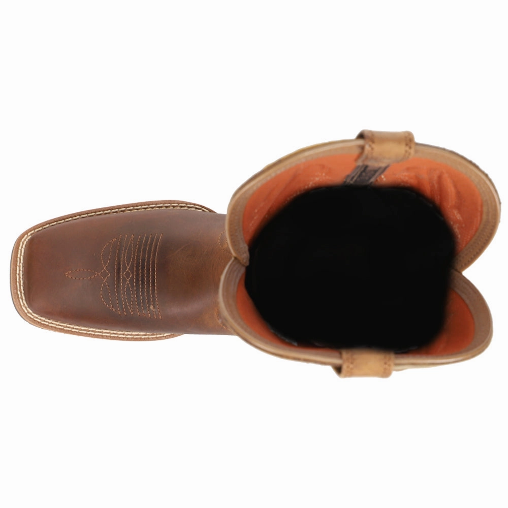 Hybrid Rancher VentTEK 360 Tooled-Inlay Square Toe Cowboy Boots Suede Feel Trendy Protection