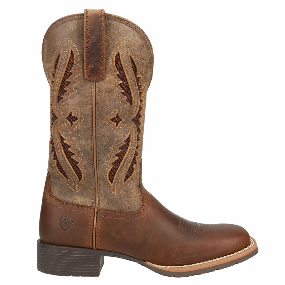 Grip Support Neutral Foot Alignment Hybrid Rancher VentTEK 360 Tooled-Inlay Square Toe Cowboy Boots