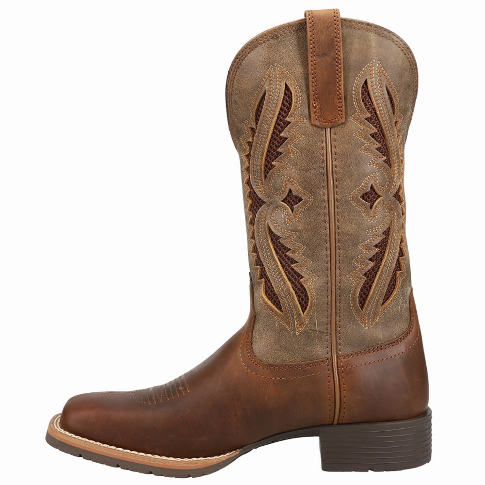Walk Easy Hard Wear Hybrid Rancher VentTEK 360 Tooled-Inlay Square Toe Cowboy Boots