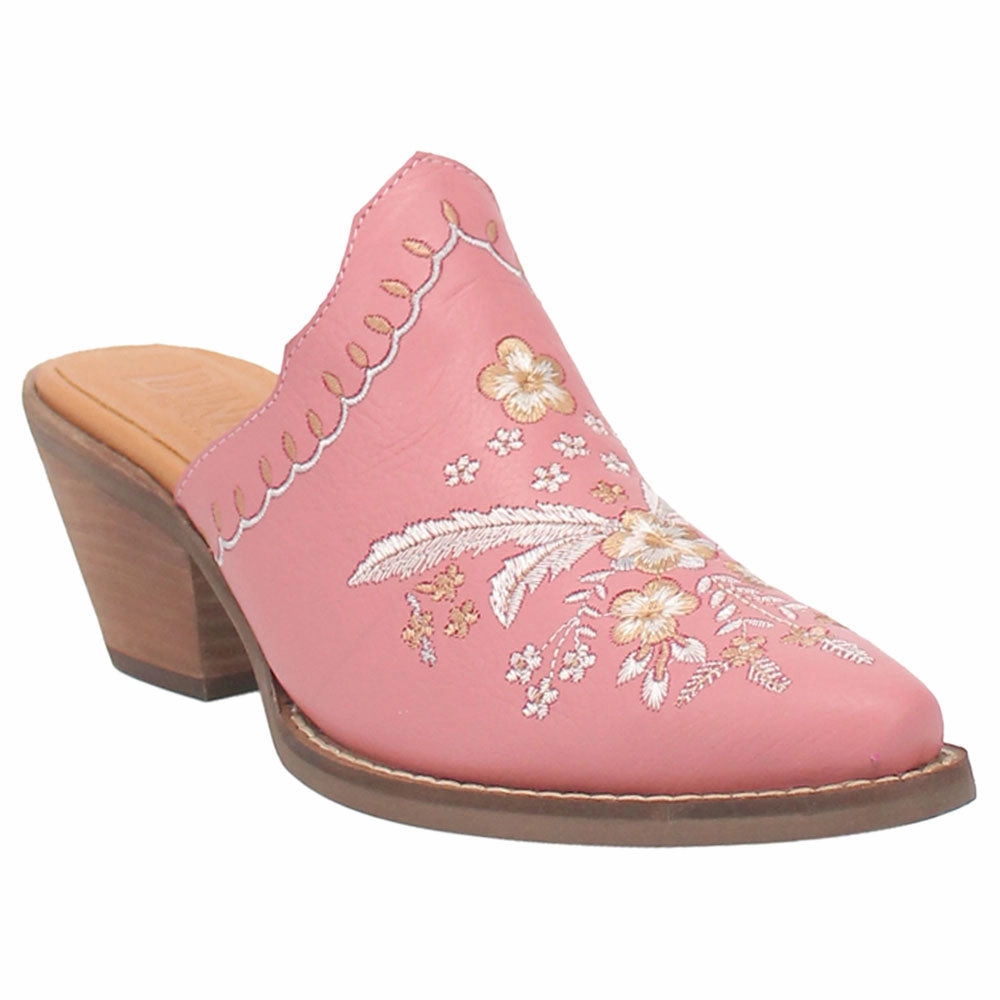 Hyperlock Heel Support Wildflower Floral Embroidered Round Toe Mule Booties