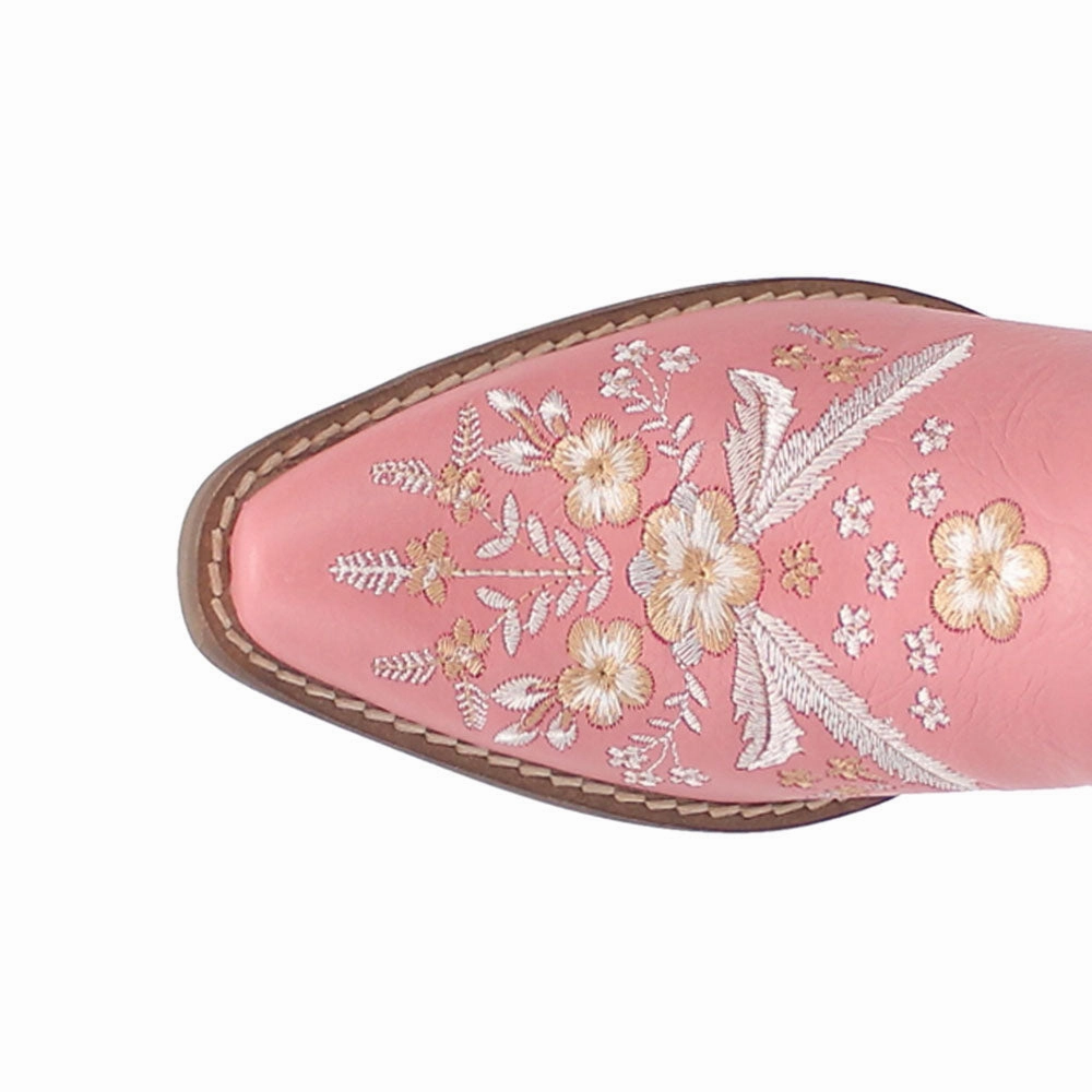 Wildflower Floral Embroidered Round Toe Mule Booties Cowgirl Vibe