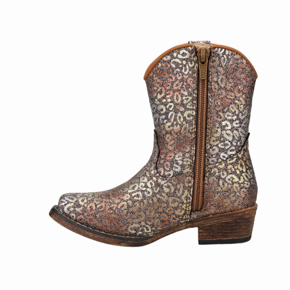 Strong material Riley Glitter Leopard Snip Toe Cowboy Boots (Toddler)