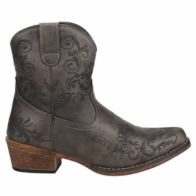 Short Stuff Embroidery Snip Toe Cowboy Booties Rugged Built Cold Climate