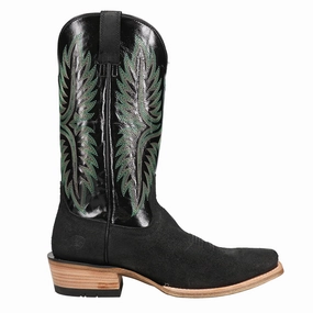 Futurity Rider Embroidered Square Toe Pull On Cowboy Boots Patent Leather