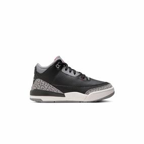 Anti Static Sole Kids Air Jordan 3 Retro 'Black Cement'