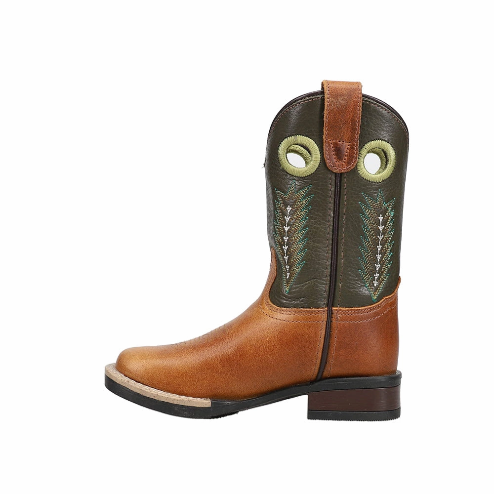 James Embroidered Square Toe Cowboy Boots (Toddler-Little Kid) Smart Style PU