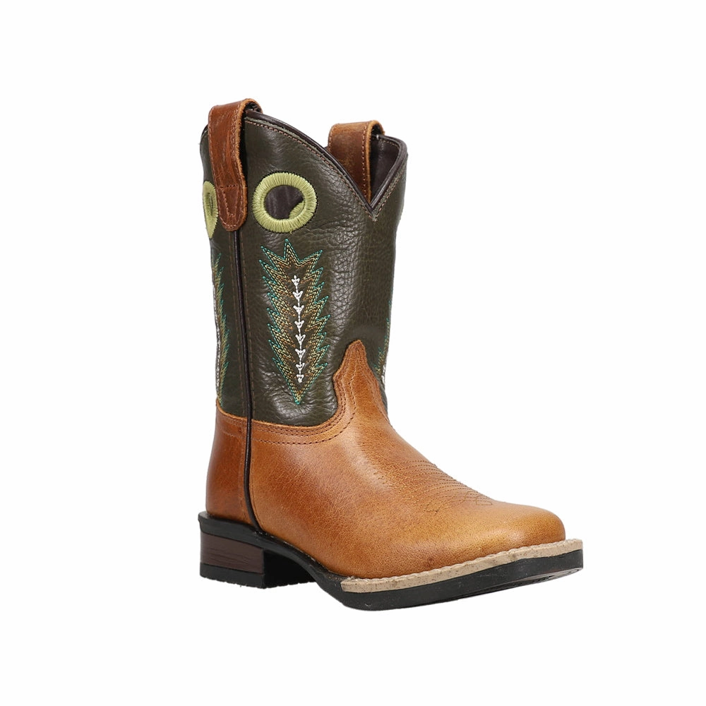 Comfy Cushion Heavy-Duty Build James Embroidered Square Toe Cowboy Boots (Toddler-Little Kid)