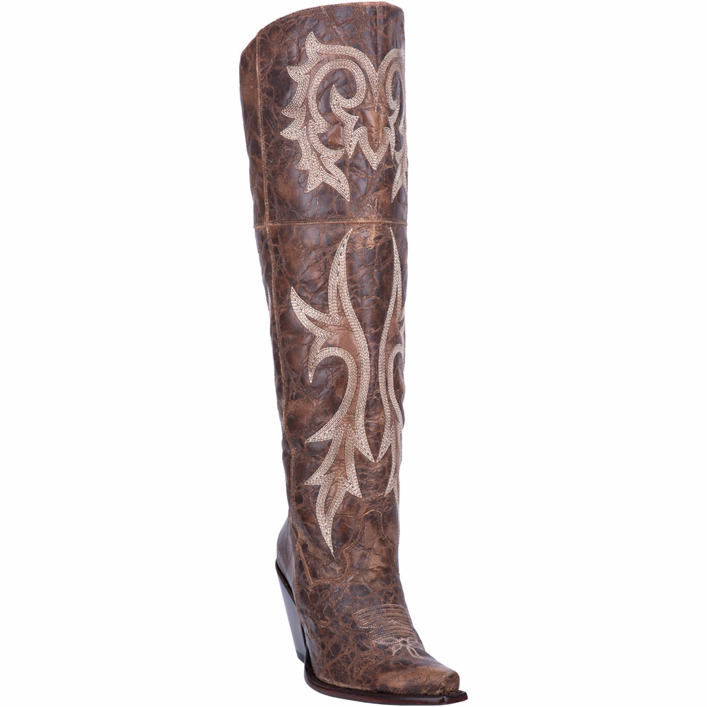 Jilted Embroidered Snip Toe Cowboy Boots Simple Look Roll Bar Stabilizer