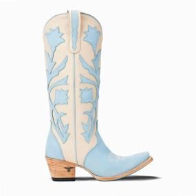 All-Terrain Use Snow Day Jolene Tooled Inlay Floral Snip Toe Cowboy Boot