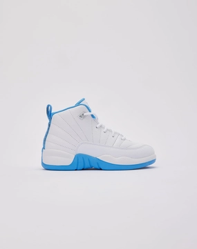 Jordan Air Jordan 12 Retro 'White and University Blue' Pre-School Non Marking Soles