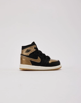 weekend Jordan Air Jordan 1 Retro High OG ??Black And Gold?? Toddler