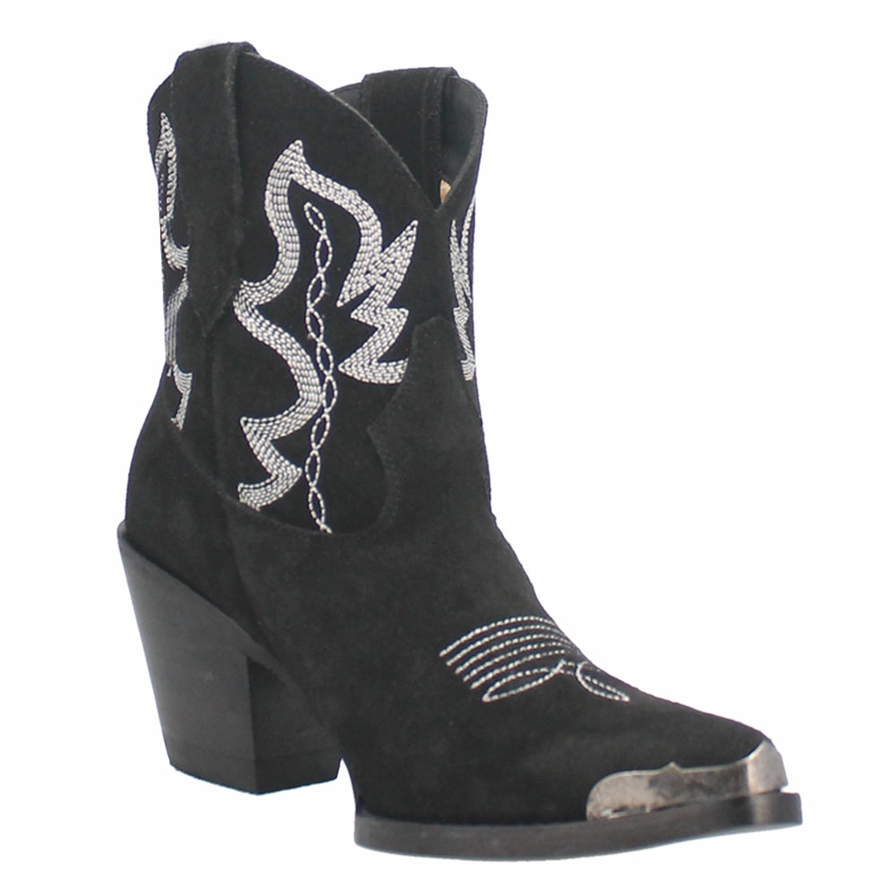 Joyride Embroidered Snip Toe Pull On Cowboy Booties Ankle Lock Hiking Trail
