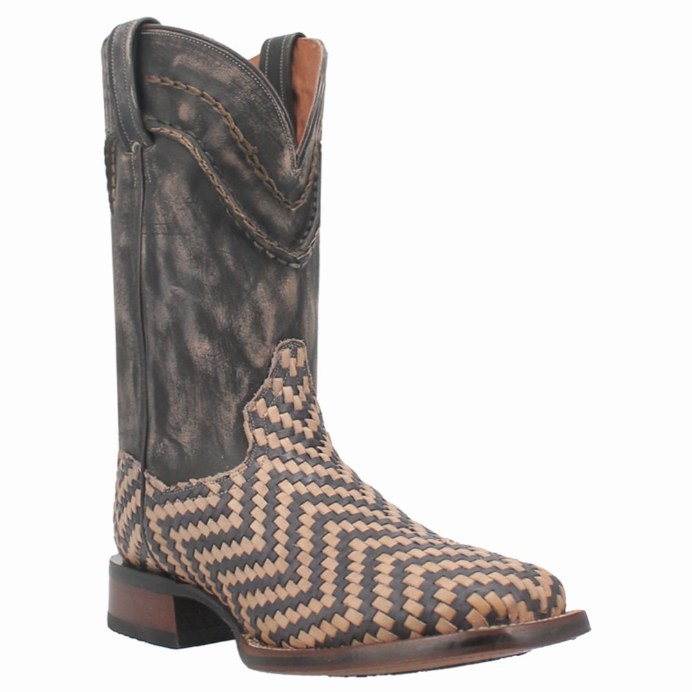 Keaton Striped Square Toe Cowboy Boots Party Shoes